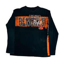 Load image into Gallery viewer, BLACK LONG SLEEVE SHIRT WITH CINCINNATI BENGALS ON CHEST WITH THE LOGO EMBROIDERED.