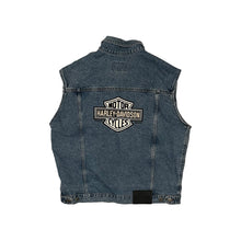Load image into Gallery viewer, Harley Davidson Backside with Harley Davidson logo patch in the middle of the vest
