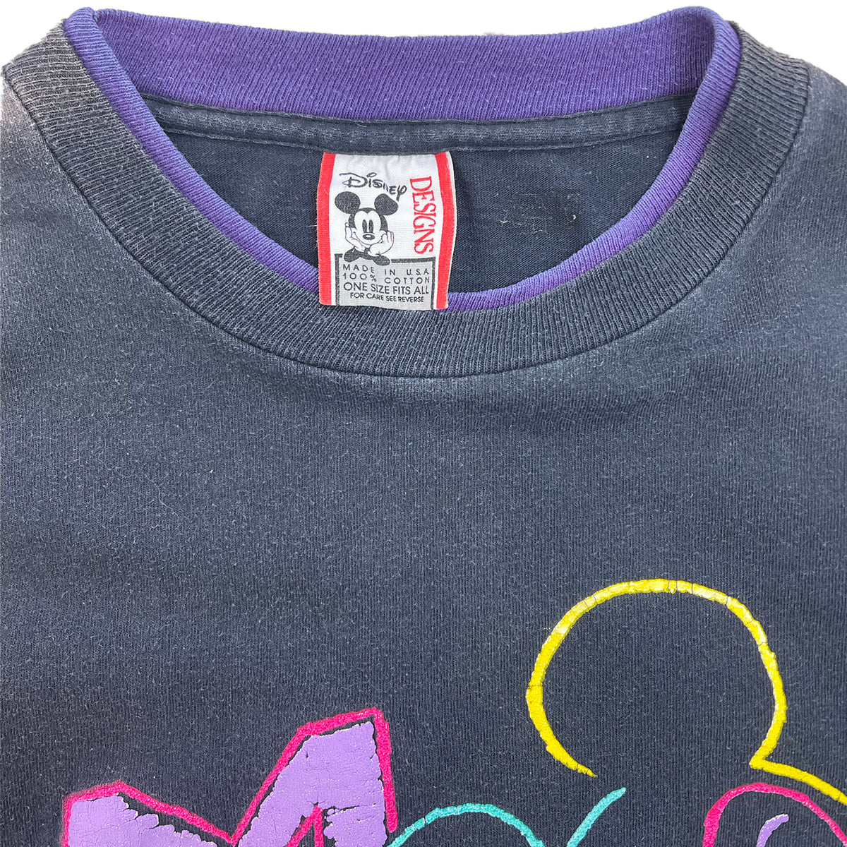 MICKEY MOUSE ROLL UP SLEEVE SHIRT - O/S (1990'S)
