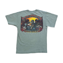 Load image into Gallery viewer, SKELETON ON MOTORCYCLE ON BACK. STURGIS ON TOP AND BIKE WEEK ON BOTTOM SOUTH DAKOTA. 2005