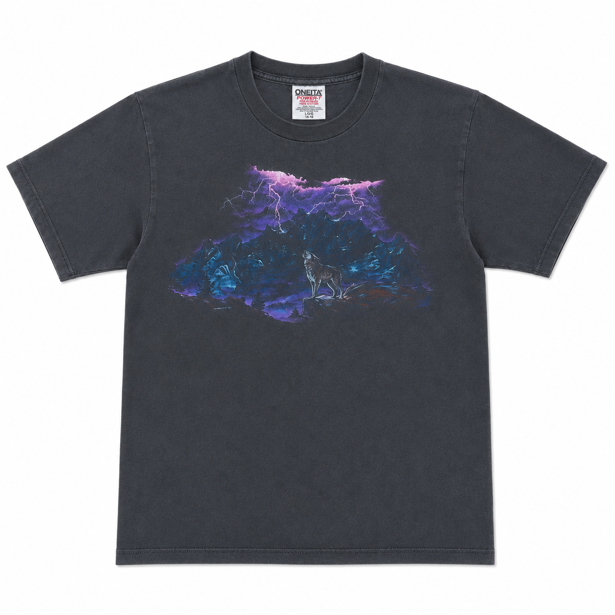 LIGHTNING WOLF YOUTH SHIRT - L (1990'S)