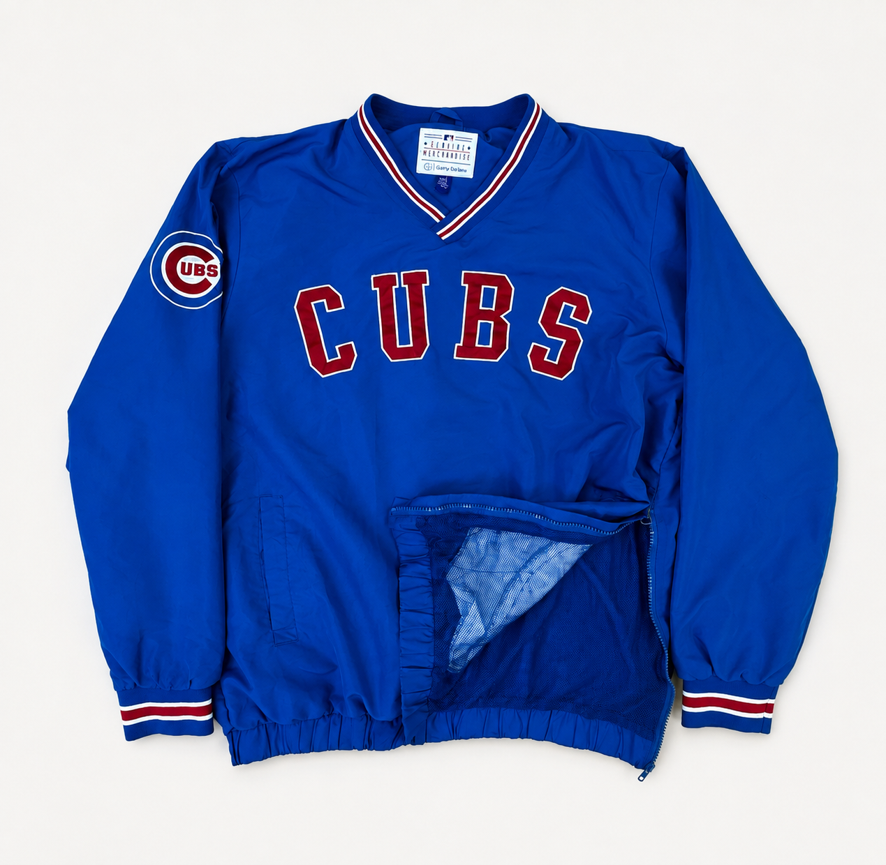 MLB CHICAGO CUBS SIDE ZIP WINDBREAKER JACKET - LARGE