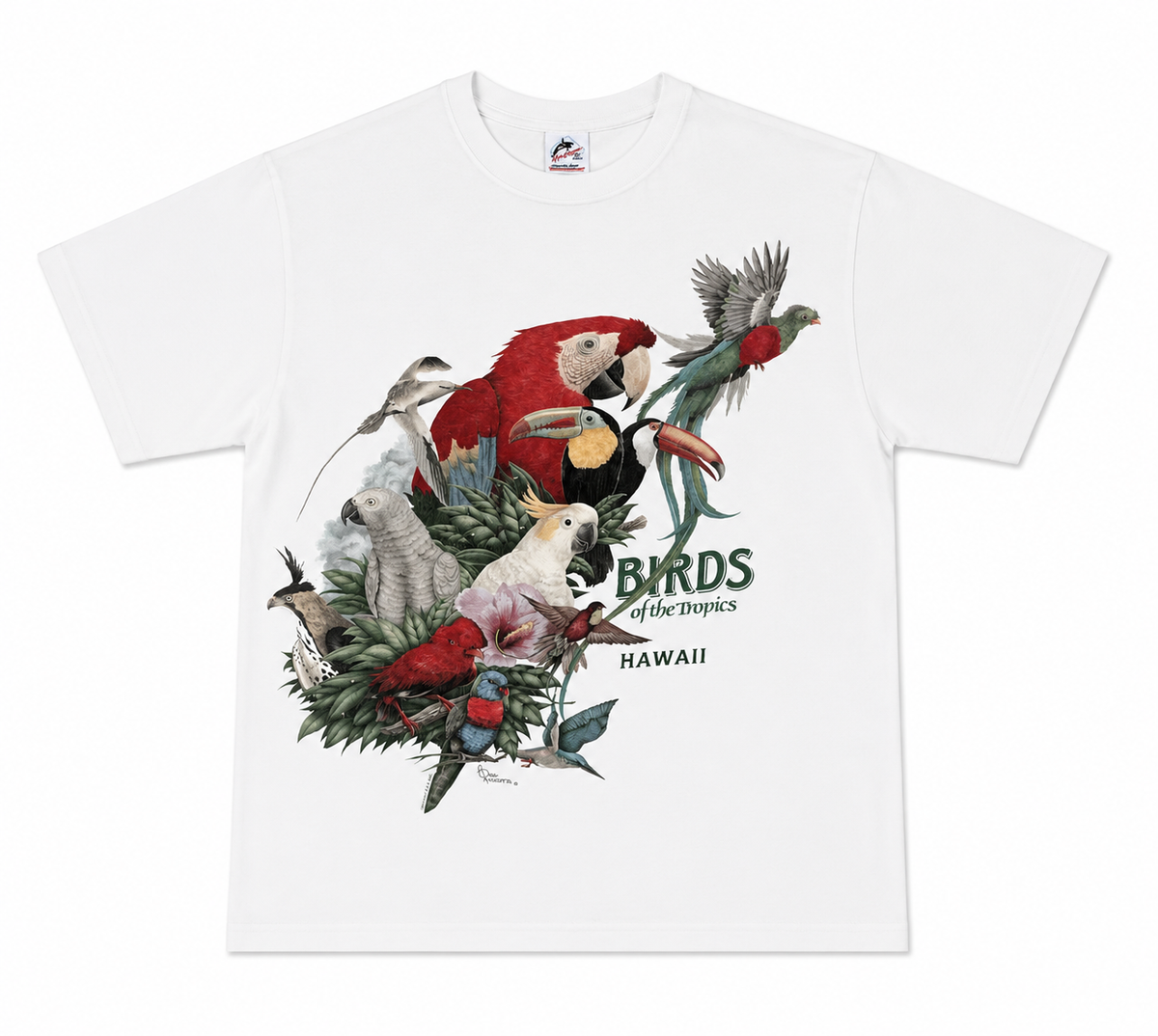 KONDA MAZZOTTA BIRDS OF THE TROPICS SHIRT - L (1988)