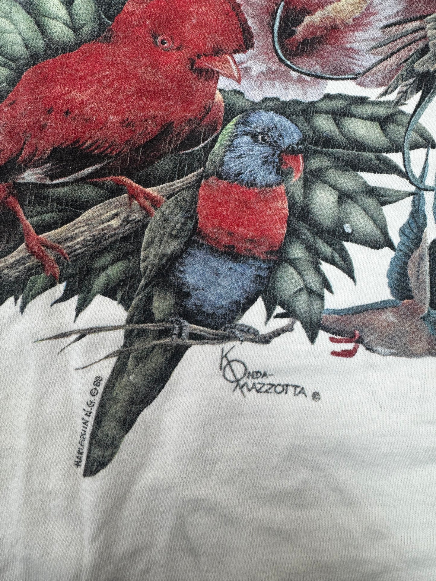 KONDA MAZZOTTA BIRDS OF THE TROPICS SHIRT - L (1988)