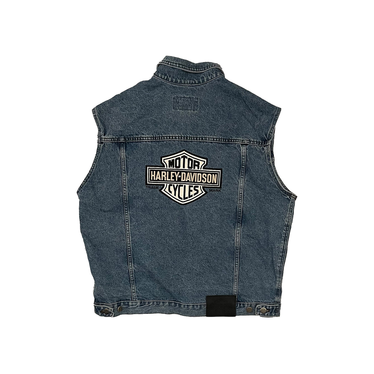 Harley Davidson Backside with Harley Davidson logo patch in the middle of the vest