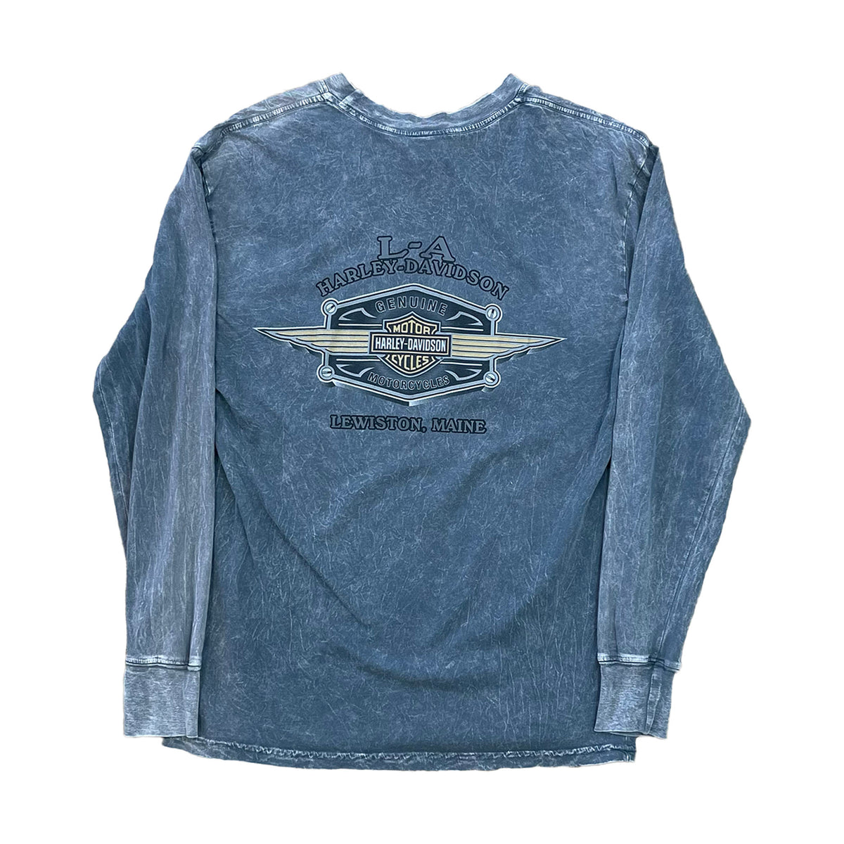 HARLEY DAVIDSON GRAY ACID WASH L/S SHIRT - M (2009)