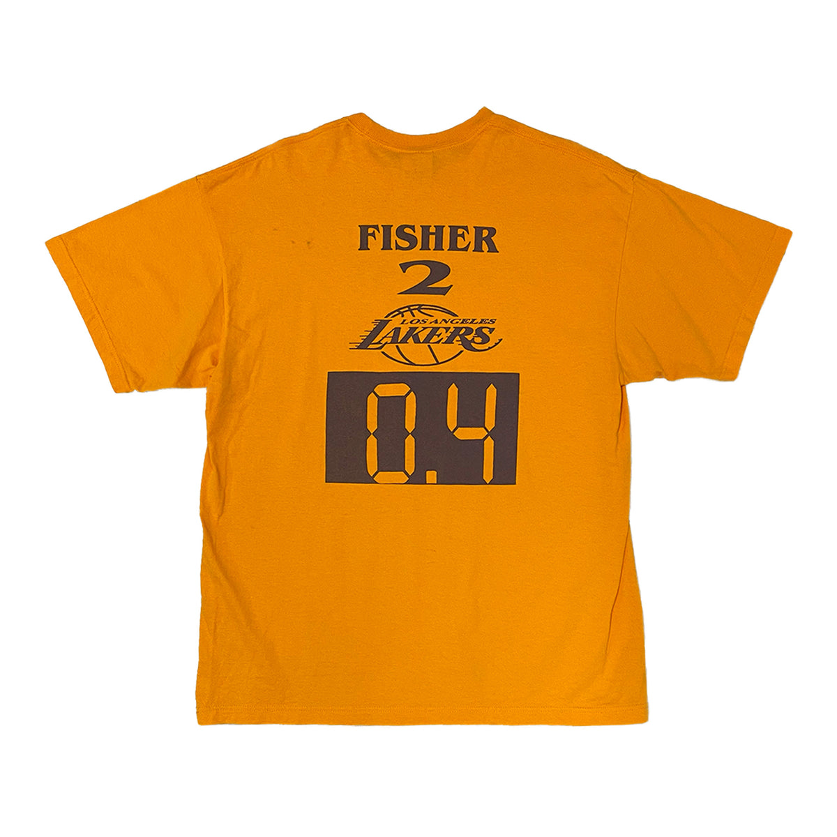 back image. fisher 2, lakers logo, with 0.4 shot clock